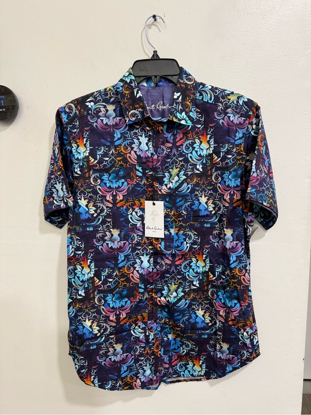 NWT Robert Graham Orting Mens Multi Color Damask‎ Shirt Classic Fit Sz Small